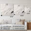 Blanc et gris ondulations de pierre V - art mural acrylique abstrait en marbre-1027020470