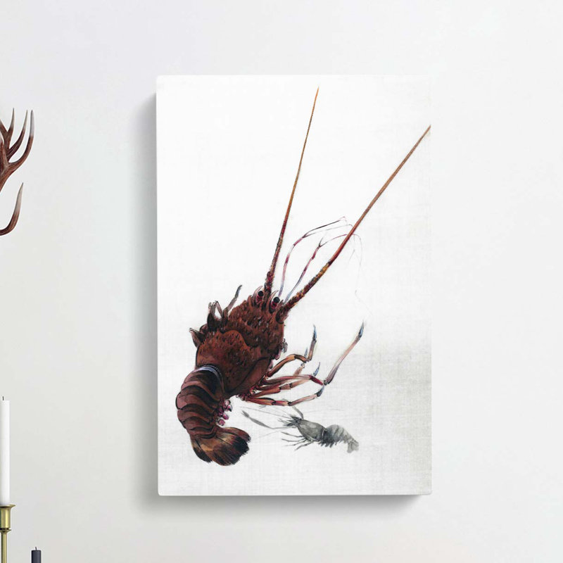 Crayfish by Watanabe Seitei - Wrapped Canvas Painting, 50cm H x 35cm W x 3cm D