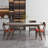 Modern Inset Rectangular Rock Slab Dining Table-1860338713