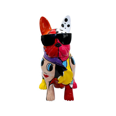 Caricature de bouledogue français avec lunettes Trinx Plus - 14 po de hauteur