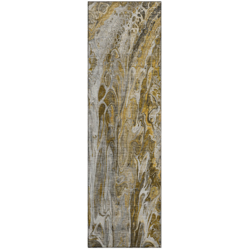 Tapis brun Cerrito AMF602 lavable à la machine de qualité supérieure, Tapis de couloir 2 pi 3 po x 7 pi 6 po
