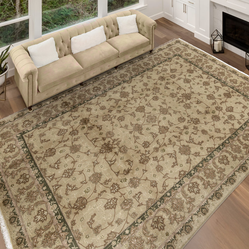 Tapis doré de haute qualité noué à la main