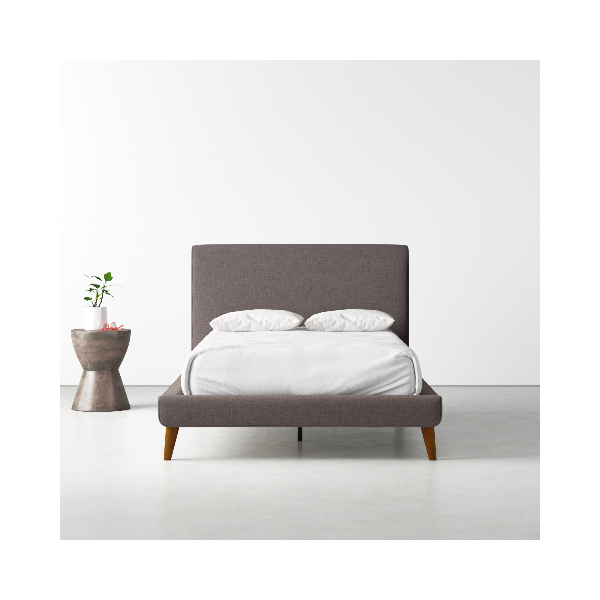Williams Upholstered Bed, Dark Gray Linen, Full
