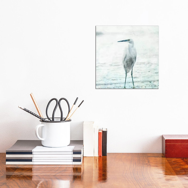 Beach Heron 1 Piece Wrapped Canvas Painting, 30.48 cm H x 30.48 cm W