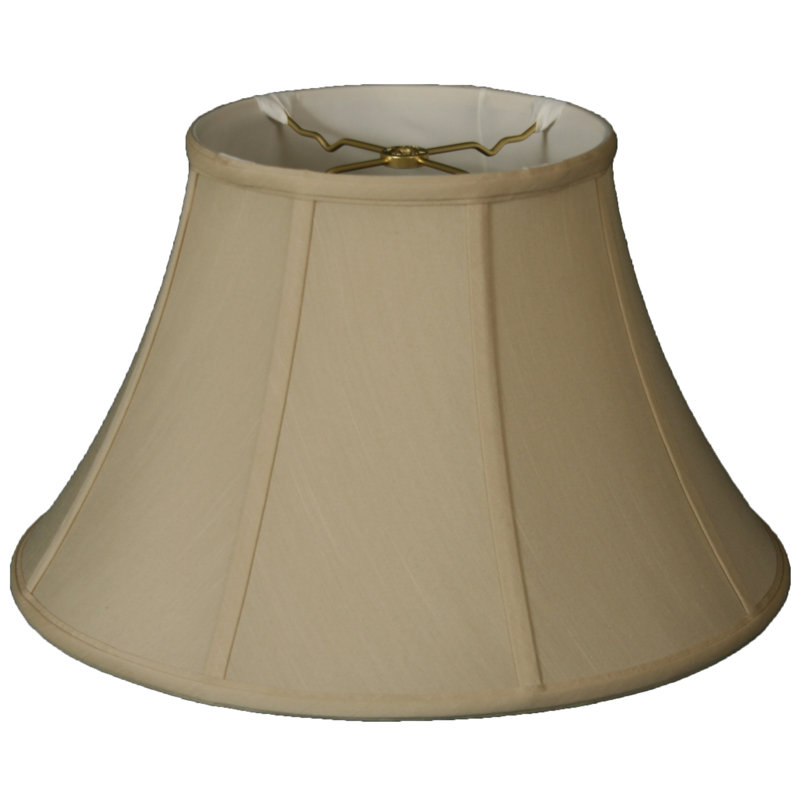 Silk Bell Lamp Shade, Beige/Off White, 8.5" H x 13" W x 13" D