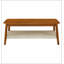 Table basse 47,25 "Mid-Century avec tablette tissée, table basse en rotin Boho avec rangement