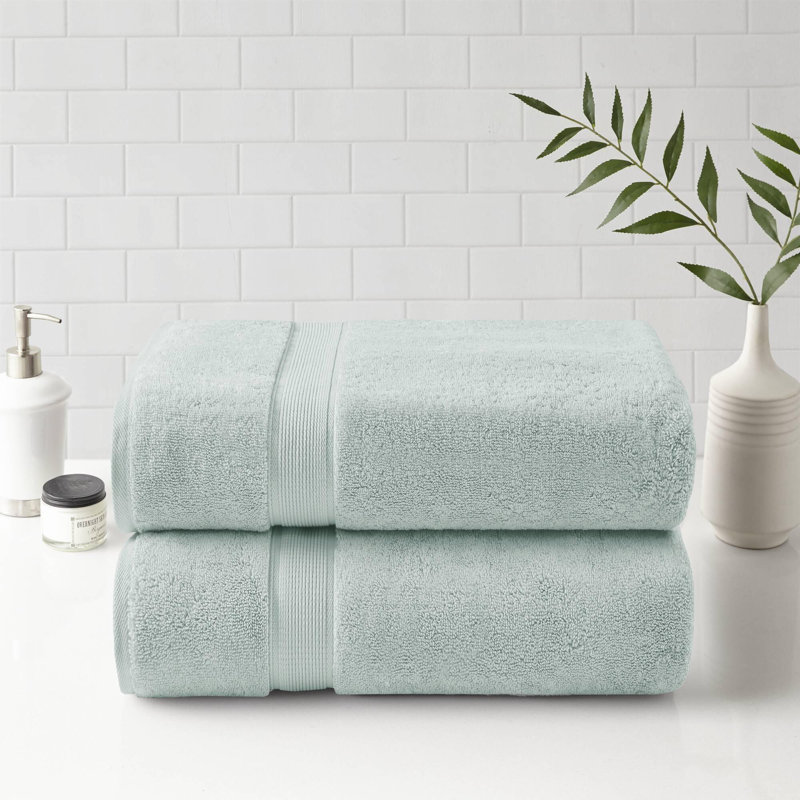 2 PCS 34x68" – 2PK Ultra-Soft 100% Cotton Absorbent Towel Set, Seafoam