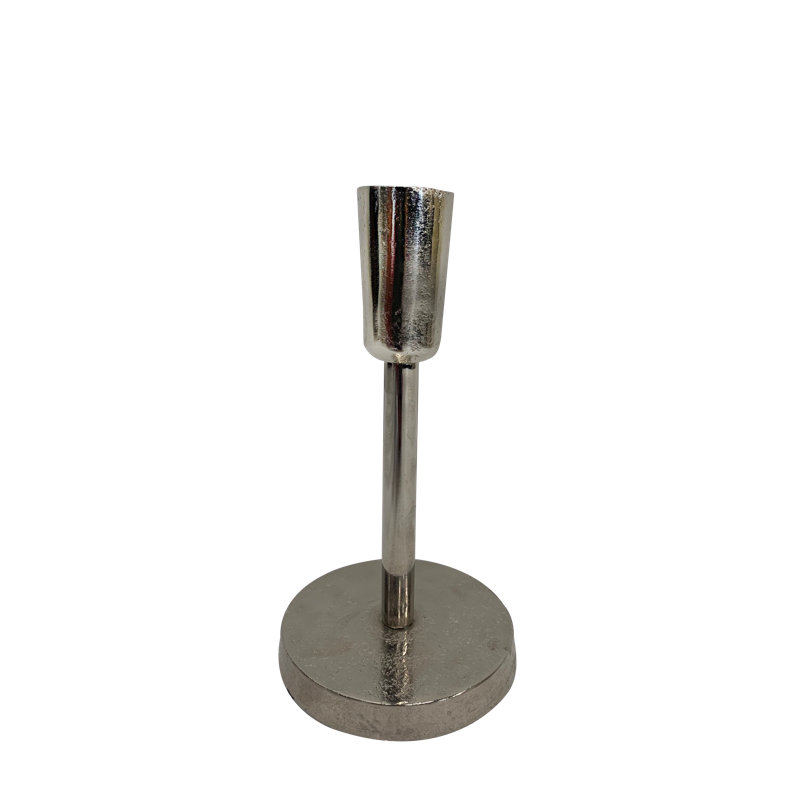 Bougeoir en métal pour plateau de table, 8" H x 3.25" W x 3.25" D, Nickel