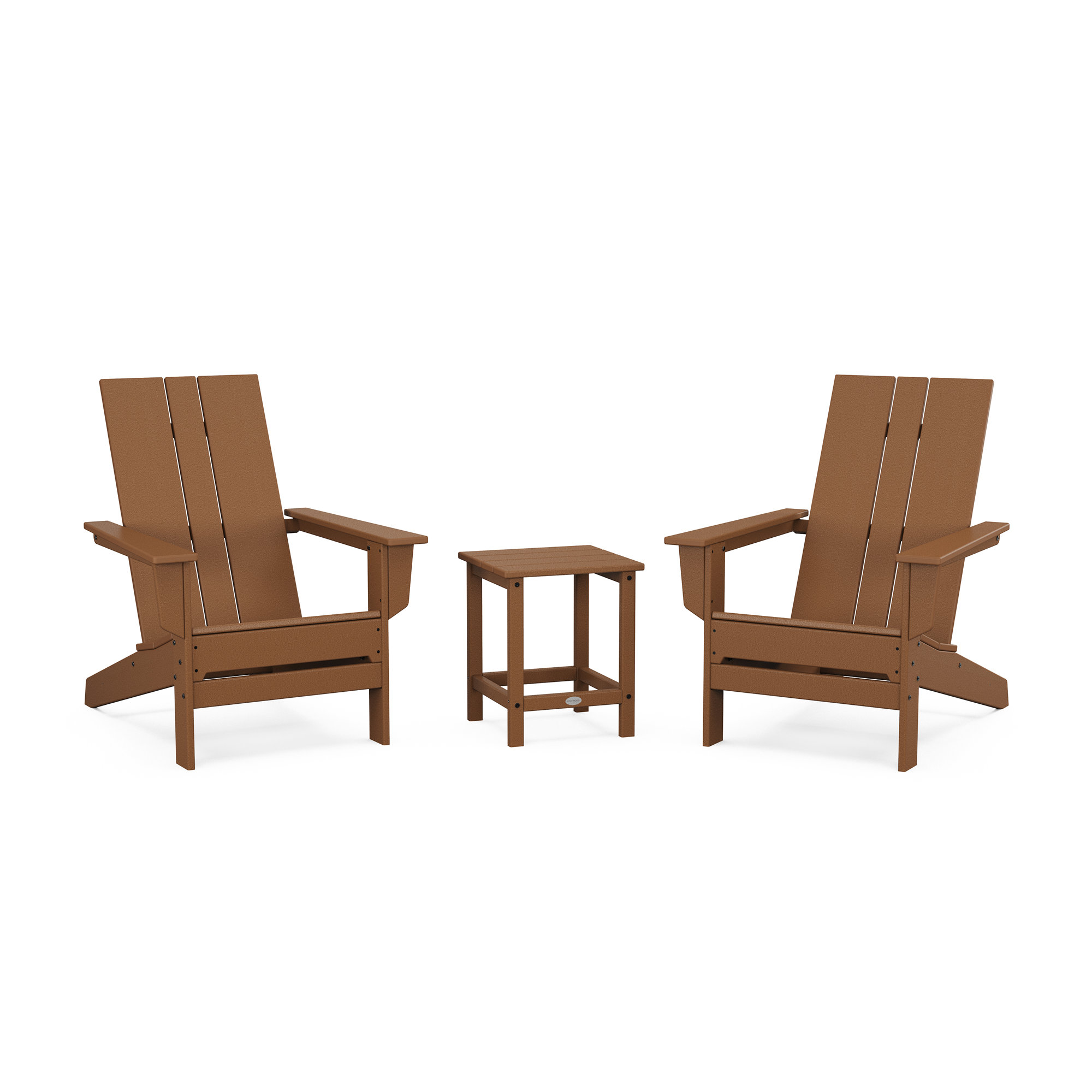 POLYWOOD x AllModern Adirondack Chairs with Table, Teak