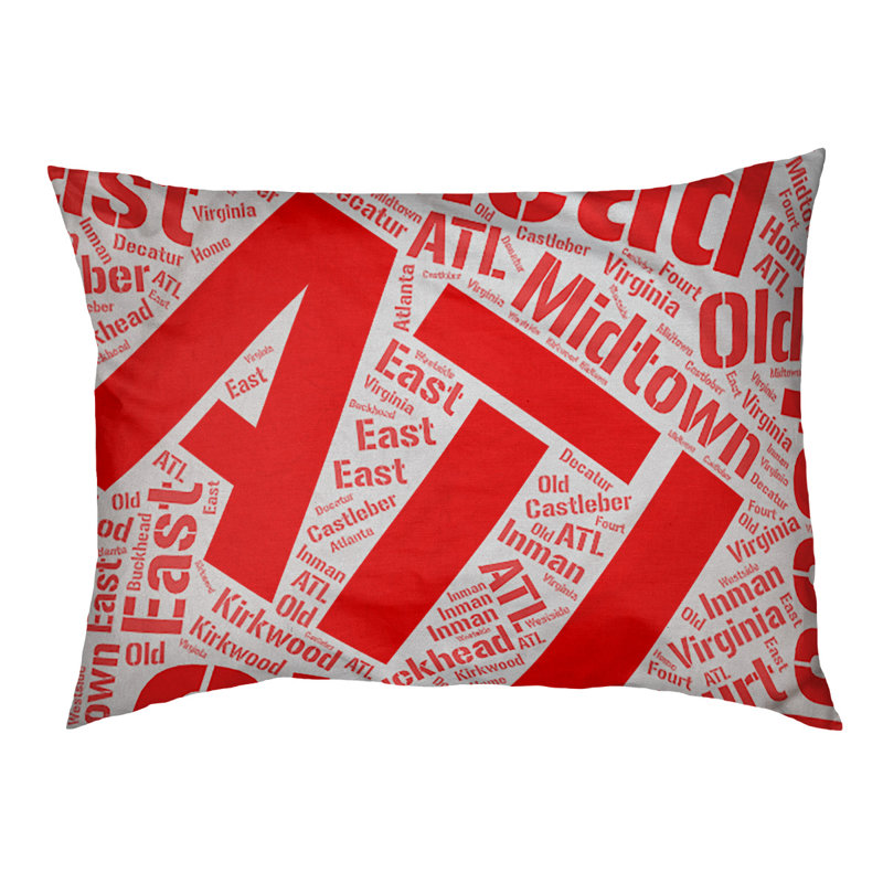 Coussin de chien « districts », Rouge, Grand (l 40 po x P 30 po x H 14 po), Atlanta