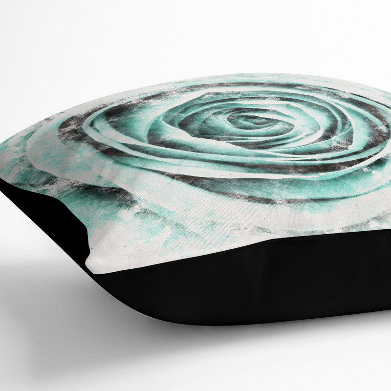 Rose Watercolour Cushion with Filling, 55cm H x 55cm W x 20cm D, Black