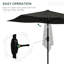 6.5' X 10' Rectangular Patio Umbrella - Dark Grey. Outdoor Table Shelter With Protection. Convenient Crank And Tilt Mechanism. Adjustable For Preferred Sunshade Effect. Wind Vent Stable Structure