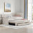 Upholstered Daybed With Trundle, Three Drawers And Vertical Striped Design-1131403114-1131403124