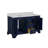Twain 60" Double Bathroom Vanity Set with Royal Blue Cabinet and Carrara Marble Countertop-1463847752-1463847755