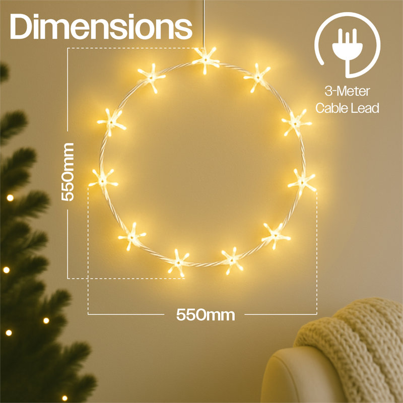 Wreath, 55cm H x 55cm W x 18cm D
