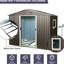 Remise de rangement extérieure en métal gris de 8 pi x 6 pi - construction en acier galvanisé, évents intégrés perforés, porte coulissante avec serrure, assemblage facile pour la structure de fer d'atelier, ventilation des évents, pour construire le garage
