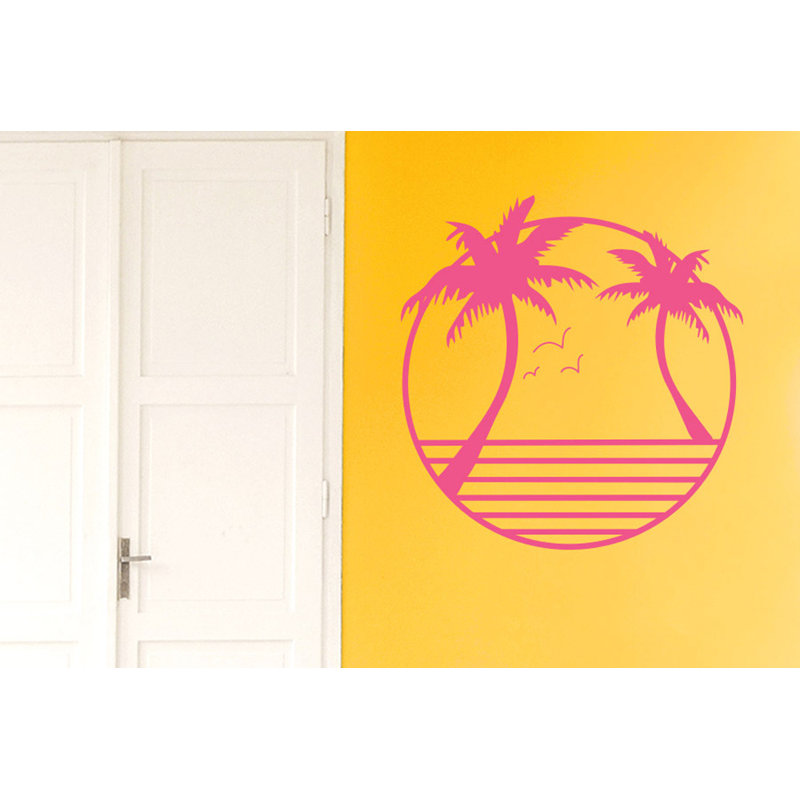 Nautical & Beach Non-Wall Damaging Wall Decal, Pink