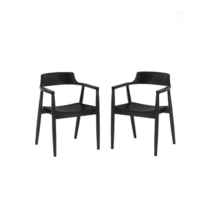 45cm H Slat Back Side Chair in Black