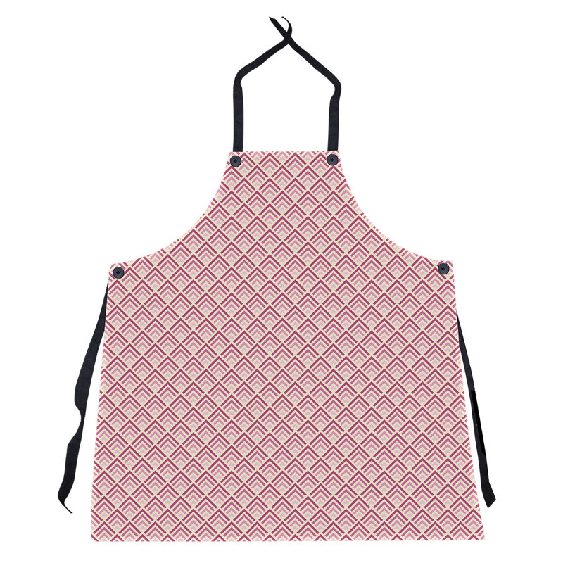 Tablier de motif géométrique classique, Jaune / Rose