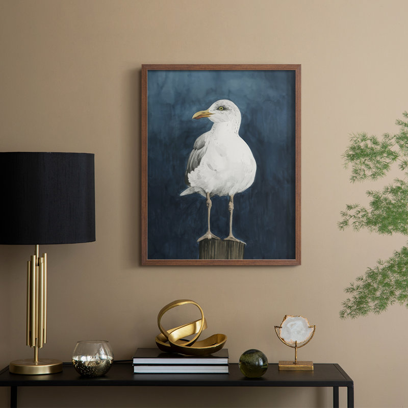 Reproduction encadrée Night Gull II - bois massif, H 11 po x l 9 po, Noyer