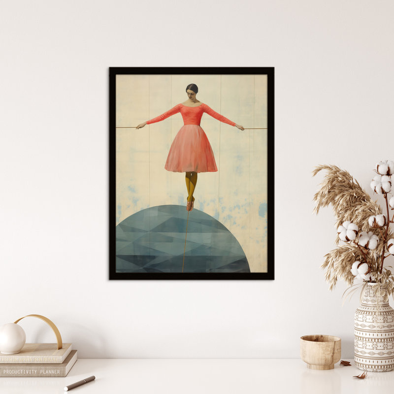 Life Is A Tightrope Female Balancing Act Vintage - Single Picture Frame Print