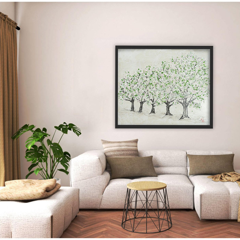 Nature Inspired "Springtime Serenity" Canvas Wall Art By , 12" H x 16" W, Black Floater Framed Canvas