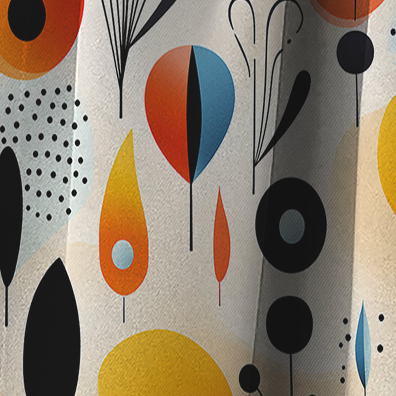 Playing Pattern With Colorful Geometric I - Abstract Geometric Blackout Curtain - 1 Panels, 52" W x 84" L