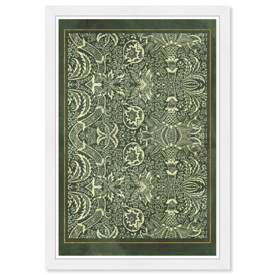 «Abstract Folk», affiche traditionnelle sur papier vert
