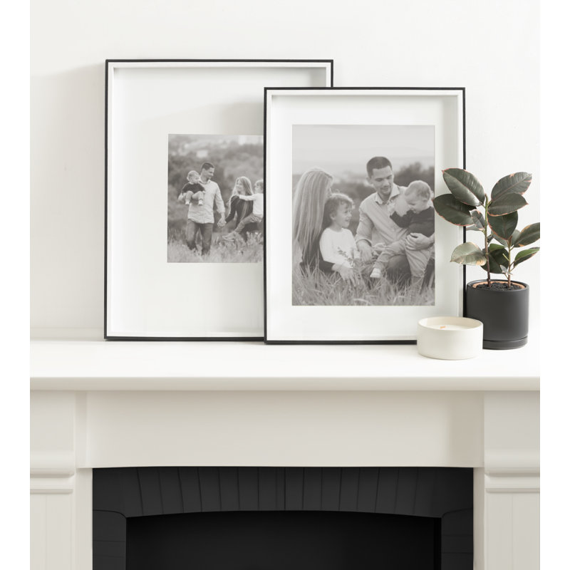 Develin Matte Plastic Single Picture Frame Set, 8" x 10", White/Black