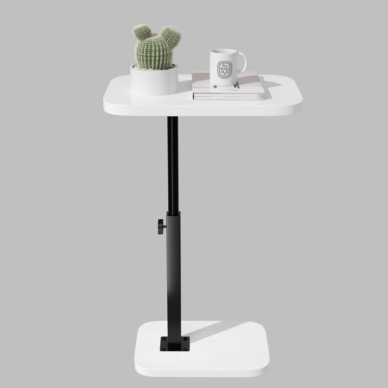 Plateau télé réglable, table de bout en forme de C, petite table de chevet, table de chevet moderne Mid-Century pour le salon, la chambre à coucher, les coins et le bureau