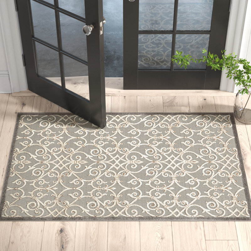 Tapis naturel moderne ikat Newton, Rectangle 2 pi 8 po x 4 pi
