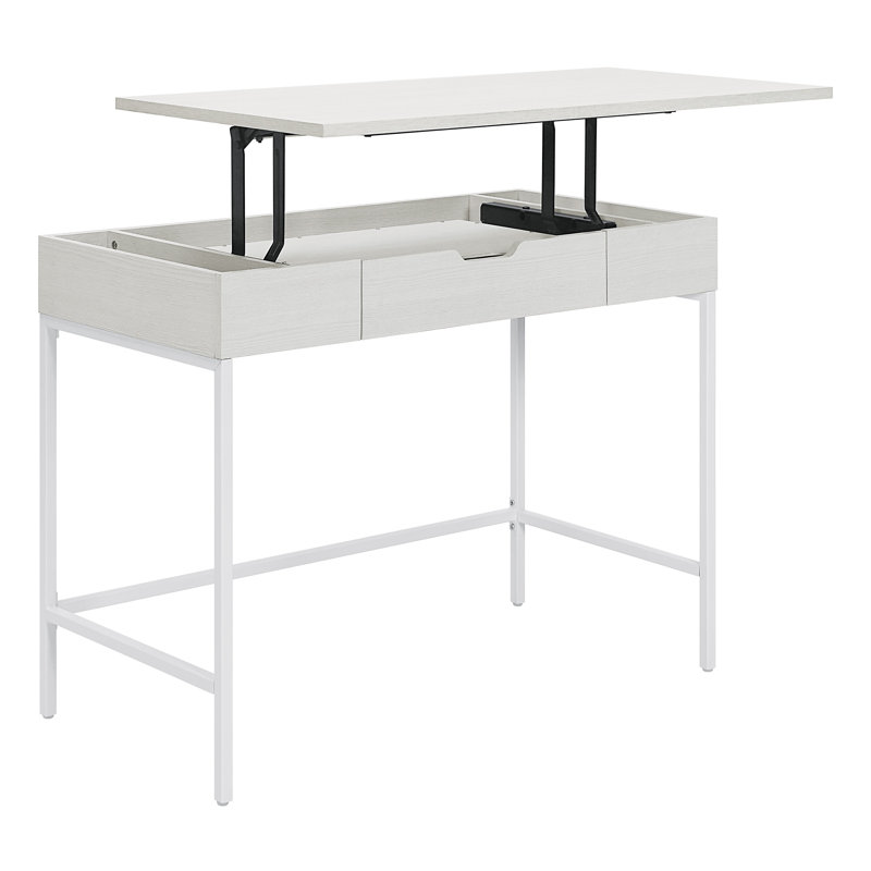 Maysen Adjustable Metal Base Standing Desk, White