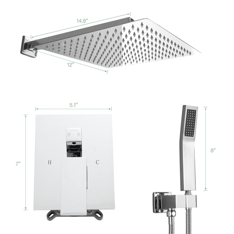 Complete Shower System with Rough in-Valve, Chrome