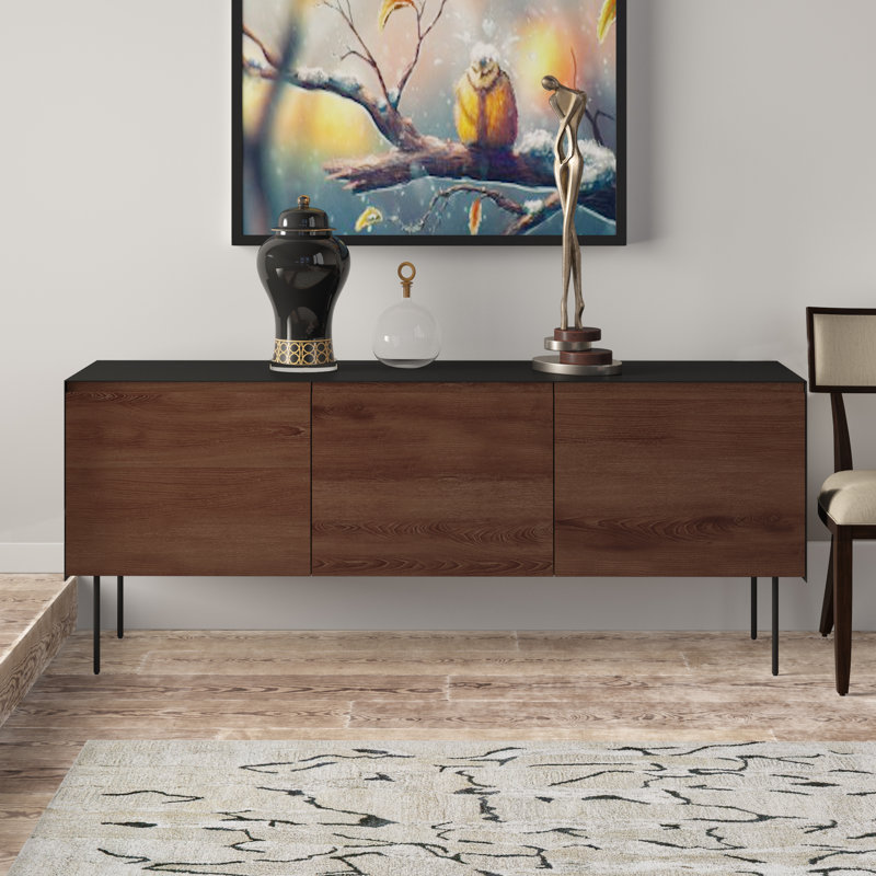 Clad 72'' W Sideboard, White/Hickory
