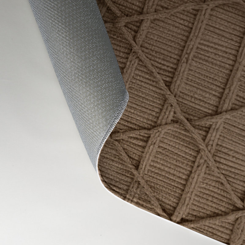 Tapis brun intérieur et extérieur Trellis, Rectangle 5 pi x 7 pi