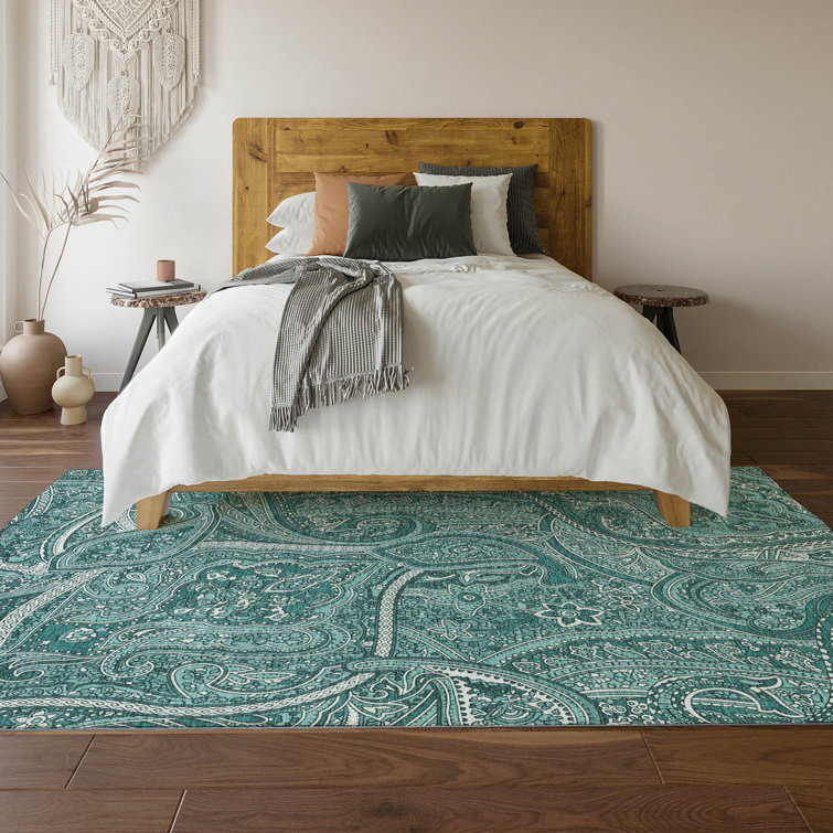 Premium Machine Washable Cerrito Teal Rug