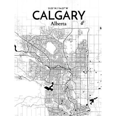 « calgary city map », reproduction d’impression sur affiche en encre