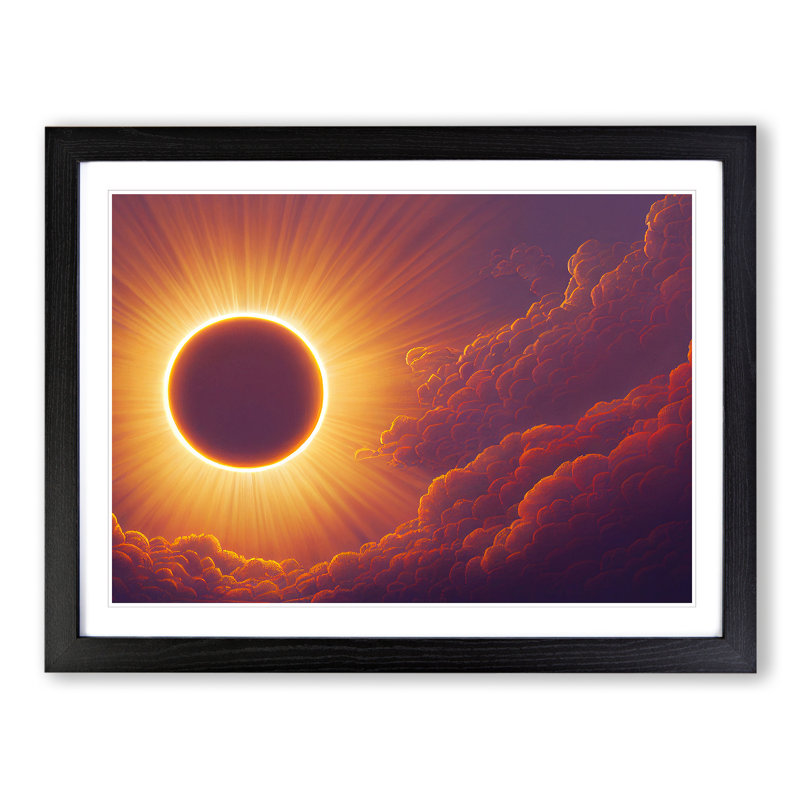 Effervescent Sunset - Single Picture Frame Painting, Black , 46cm H x 64cm W x 2cm D