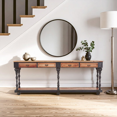 Mayores 221cm Solid Wood Top Console Table