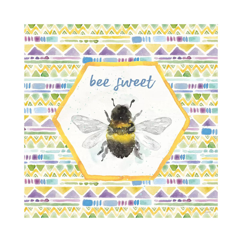 Bee Harmony VI by Dina June - Painting on Canvas, Wrapped Canvas, 45.72cm H x 45.72cm W x 1.91cm D