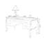 Bureau rectangulaire en bois massif avec tiroirs Walnut