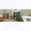 Meuble-lavabo sur pied avec lavabo en céramique, porte à fermeture amortie et pieds en bois massif, style français, vert-901538478-901538480