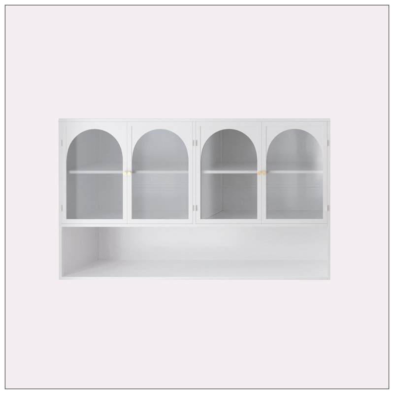 Armoire murale en verre 47,25 po à quatre portes, Vert foncé