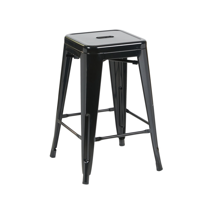 Counter Stool with Metal Frame, Black