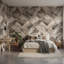 Papier peint décoratif géométrique en marbre