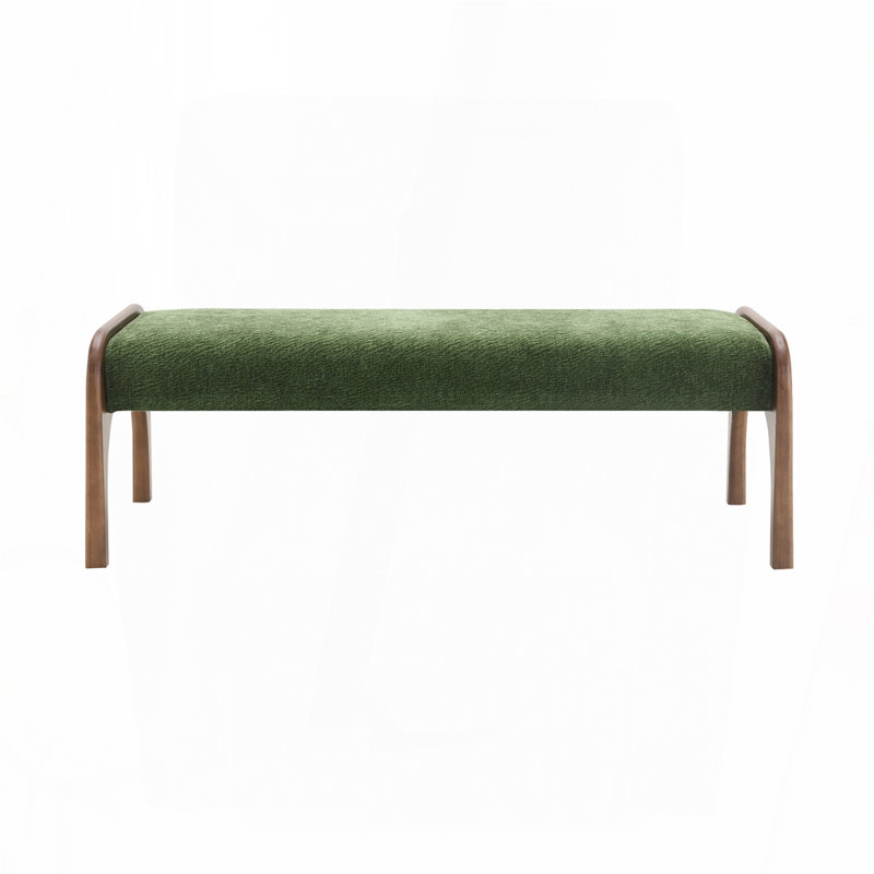 50.25 Inch Upholstered Long Bench, Green