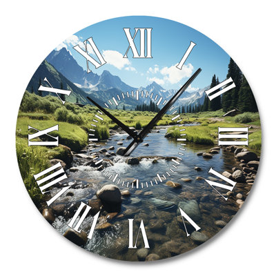 USA Rocky Mountain National Park River I - Landscapes White Face Wall Clock