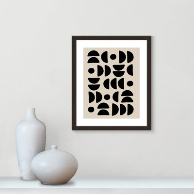 Geometric Semi Circles Pattern Print by Ristova