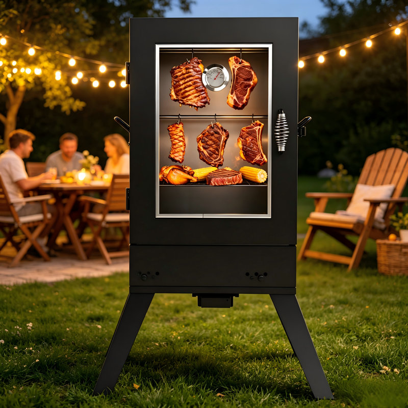 Fumoir à barbecue vertical 30 pouces 725 pouces carrés Régulateur de température précis avec ensemble de pieds