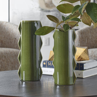 Vases méandres verts, ensemble / 2